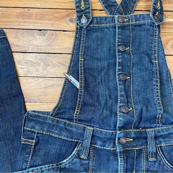 VINTAGE Fornarina denim overalls blue medium/low rise skinny/straight leg medium - Picture 3 of 16